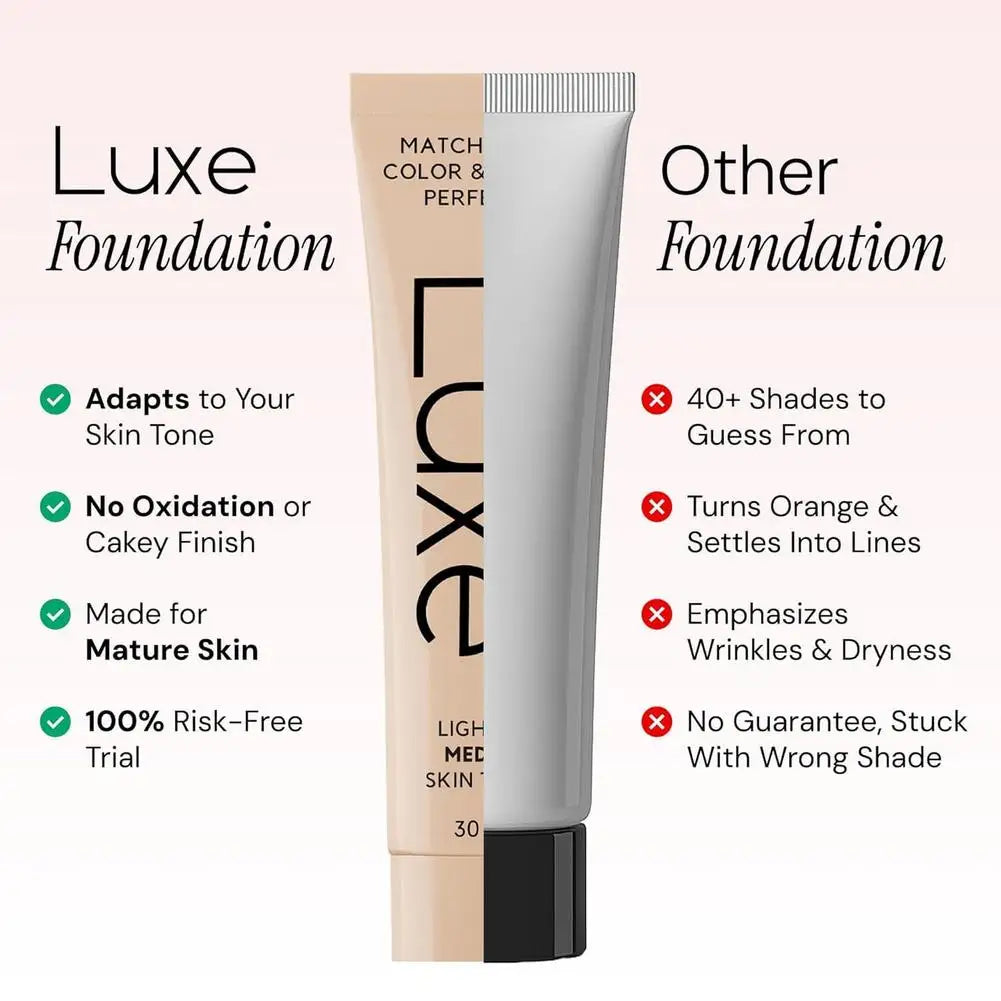 Luxe Skin Tone Matching Concealer Foundation, Waterproof Full Coverage Makeup to Hide Blemishes & Even Skin Tone Long Lasting