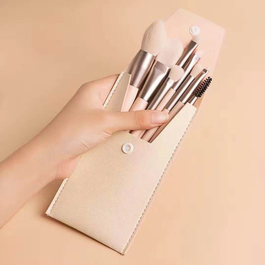 8-Piece Mini Makeup Brush Set – Portable Macaron-Style Beauty Tools dylinoshop