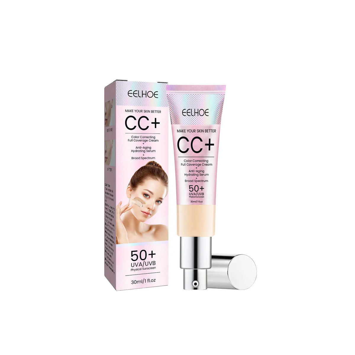 CC Foundation Cream Natural Moisturizing Waterproof Brightening Foundation Concealer Coverage Blemish Oil-control Lasting Makeup dylinoshop