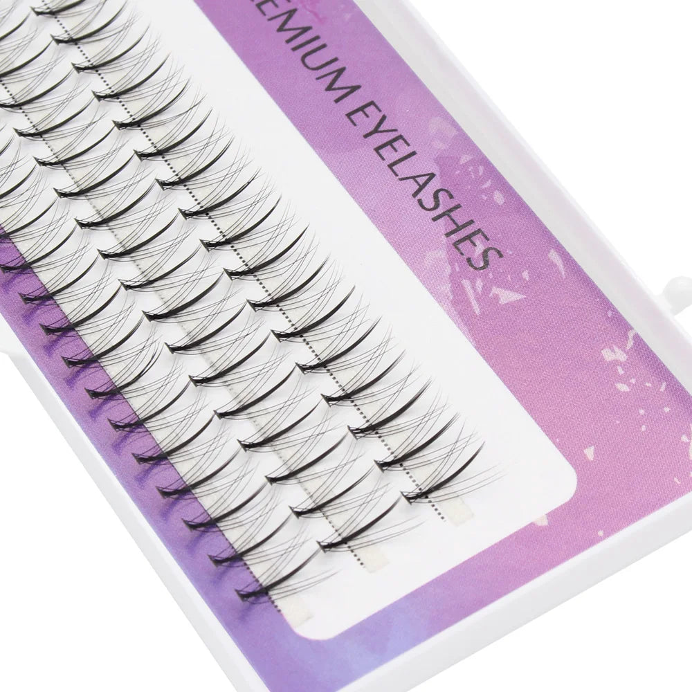 Moonlily Professional Makeup 60 Clusters Personal Eyelash Extension Single Tuft of M Sandwich Lash Soft Grafting False Eyelashes
