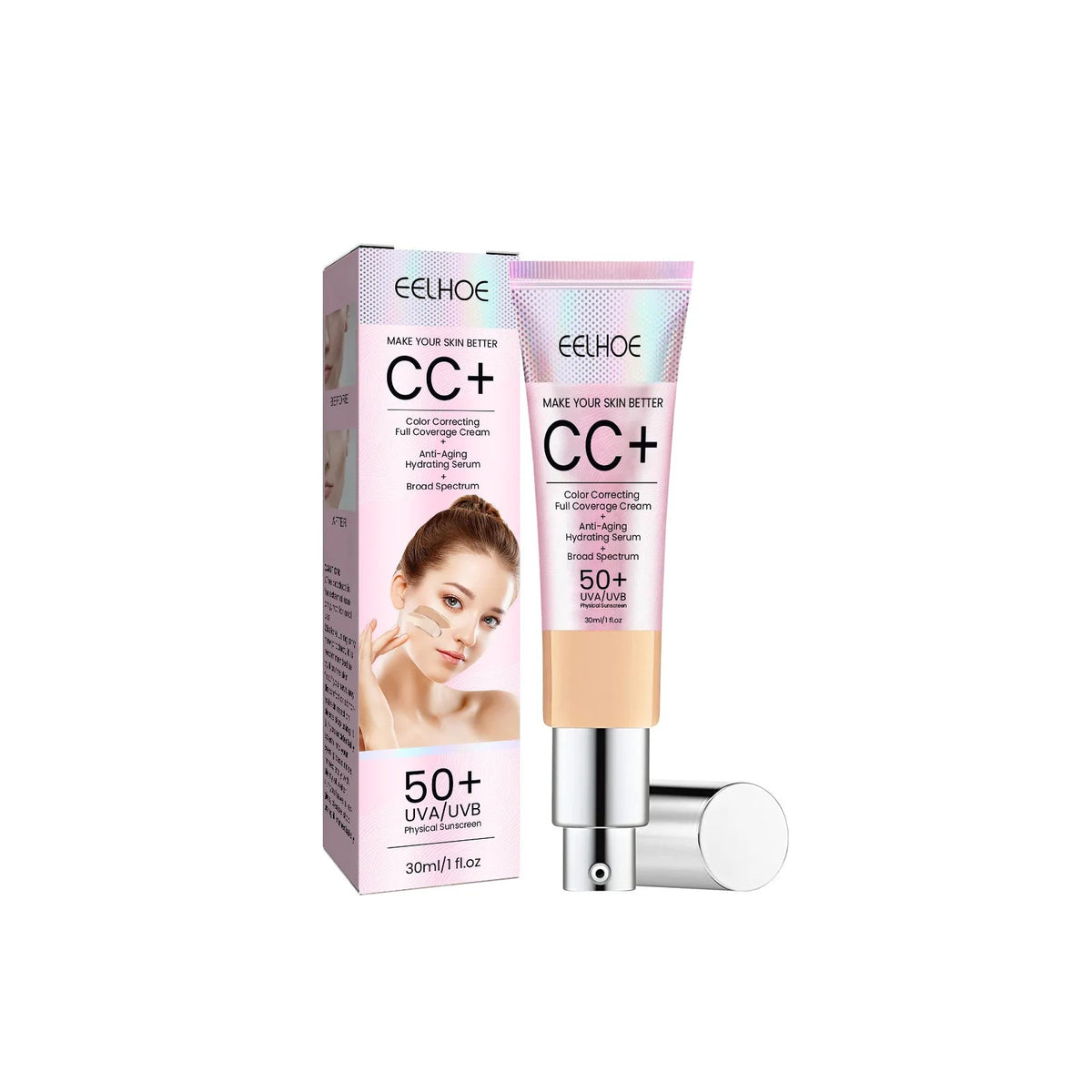 CC Foundation Cream Natural Moisturizing Waterproof Brightening Foundation Concealer Coverage Blemish Oil-control Lasting Makeup dylinoshop