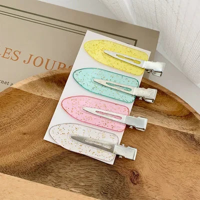 4 Pcs Seamless No Bend Hair Clips Barrettes No Mark Pin Curl Clip Makeup No Crease Hair Clip Hair Styling Bang Clips New Color dylinoshop