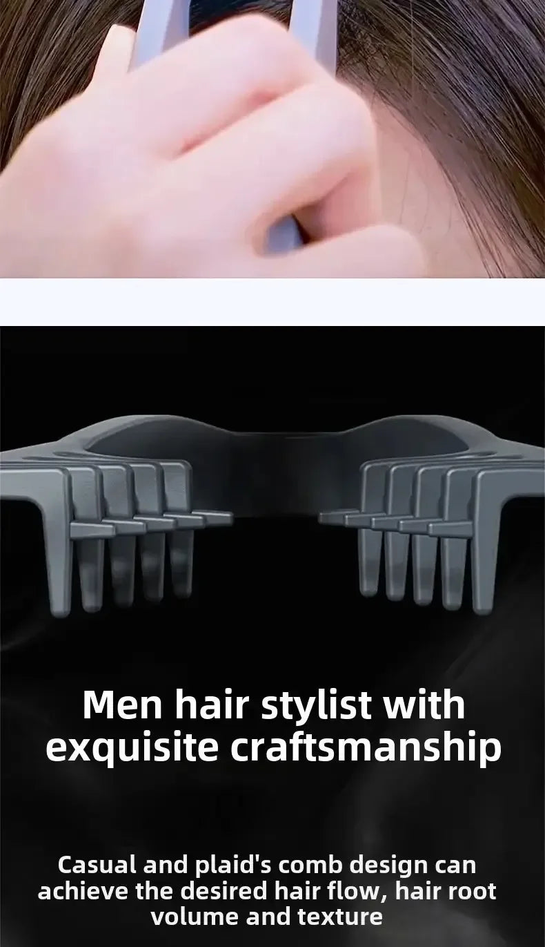 Volumizing Wide-Tooth Hair Styling Comb for Men, ABS Plastic with Textured Grip, Ideal for All Hair Types, Perfect for Home Use dylinoshop