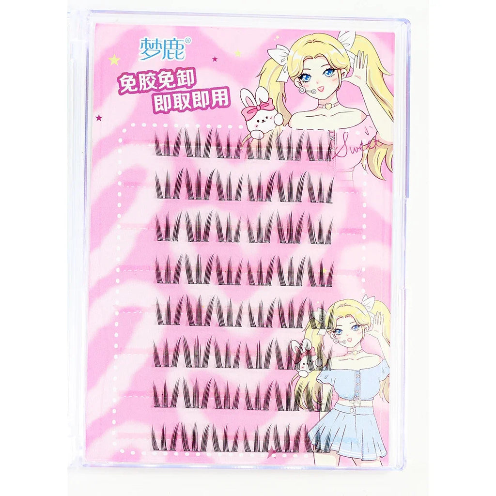 Self-Adhesive Cluster Lashes Soft Idol Style Reusable No-Glue Individual Clusters Natural Volume Korean Makeup False Eyelashes