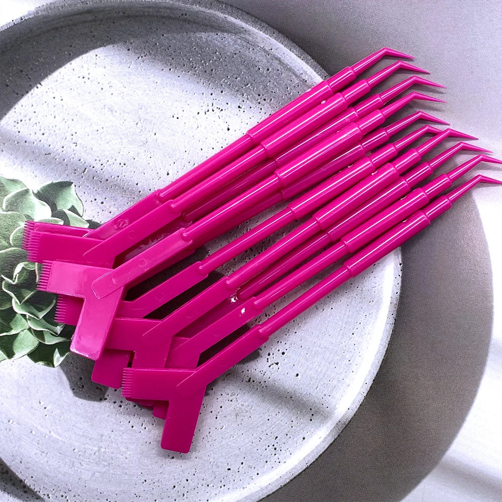 20Pcs Makeup Eyelash Brushes Reusable Plastic Clean Comb Y Shape Eyelash Lifting Curler Eye Lash Extension Perm Eyelash Tools