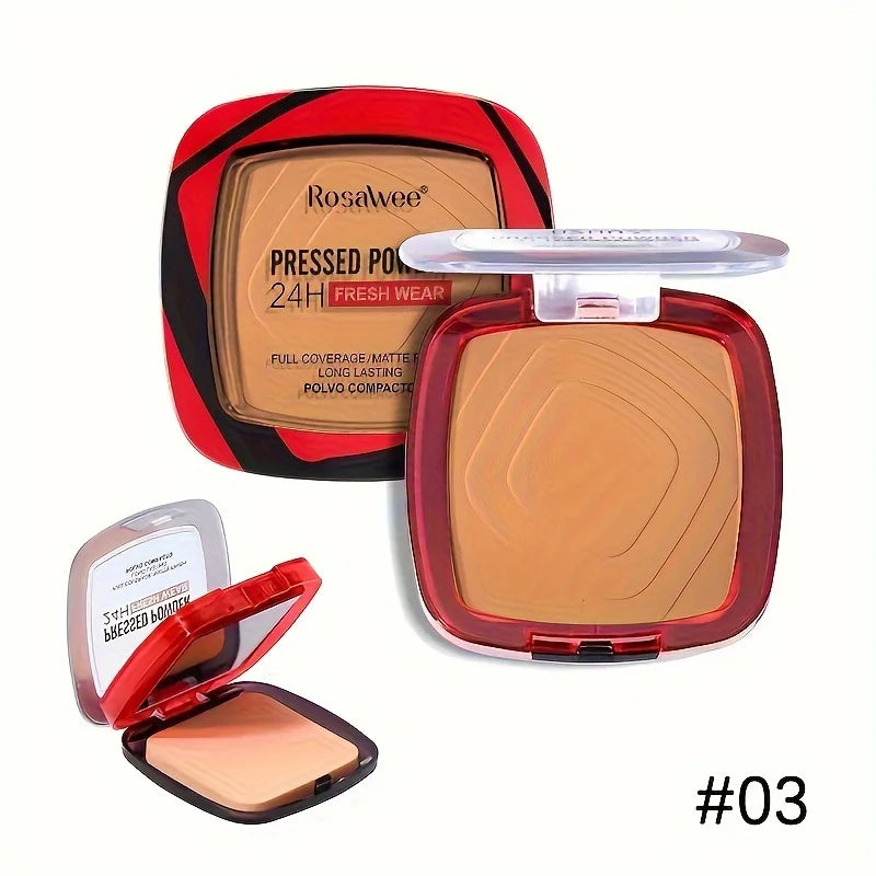 Matte Full Coverage Pressed Powder Foundation with Puff Applicator dylinoshop