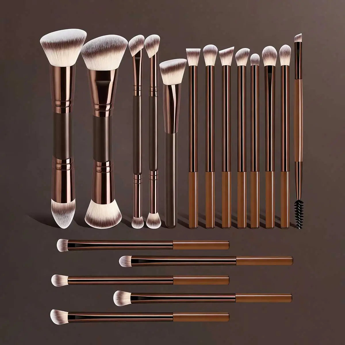 6/10/18pcs Professional Makeup Brush Set, Portable Travel Makeup Brushes, Dual-Ended Multifunctional Makeup Tools Set, Including