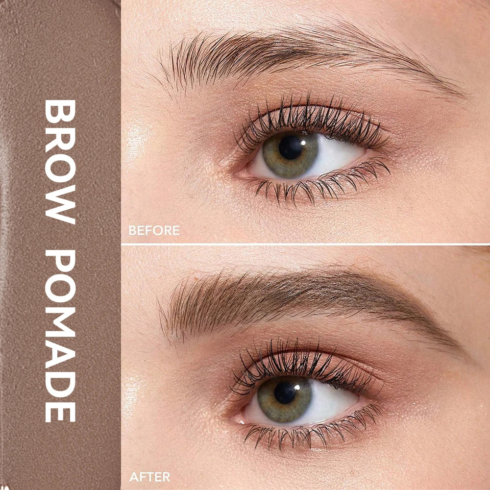 Lakerain Brow Pomade Long-Lasting Waterproof Sweatproof Natural Brown Black Smooth Eyebrow Brow Tint Pencil Makeup Cosmetics