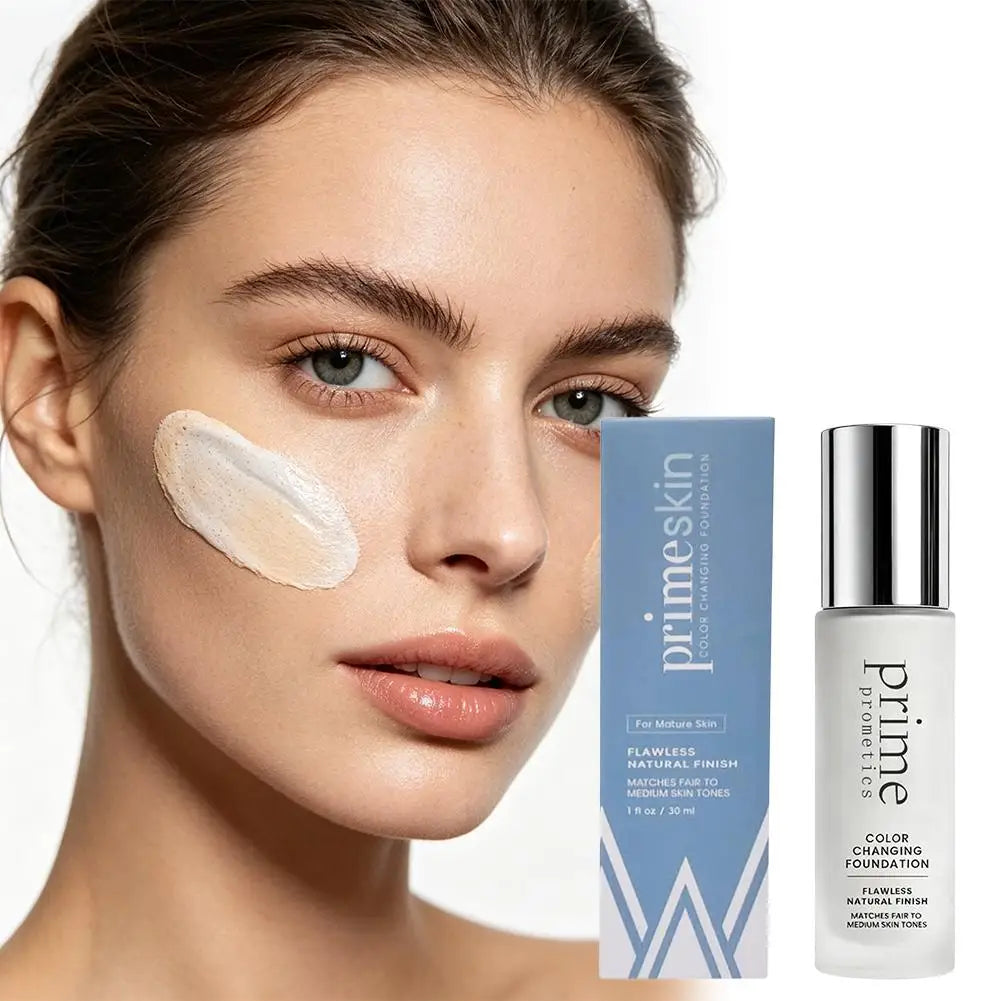 Prime Prometics Color Changing Foundation 30ml Tone Matching Liquid Makeup Flawless Natural Finish Waterproof Face Base Cream