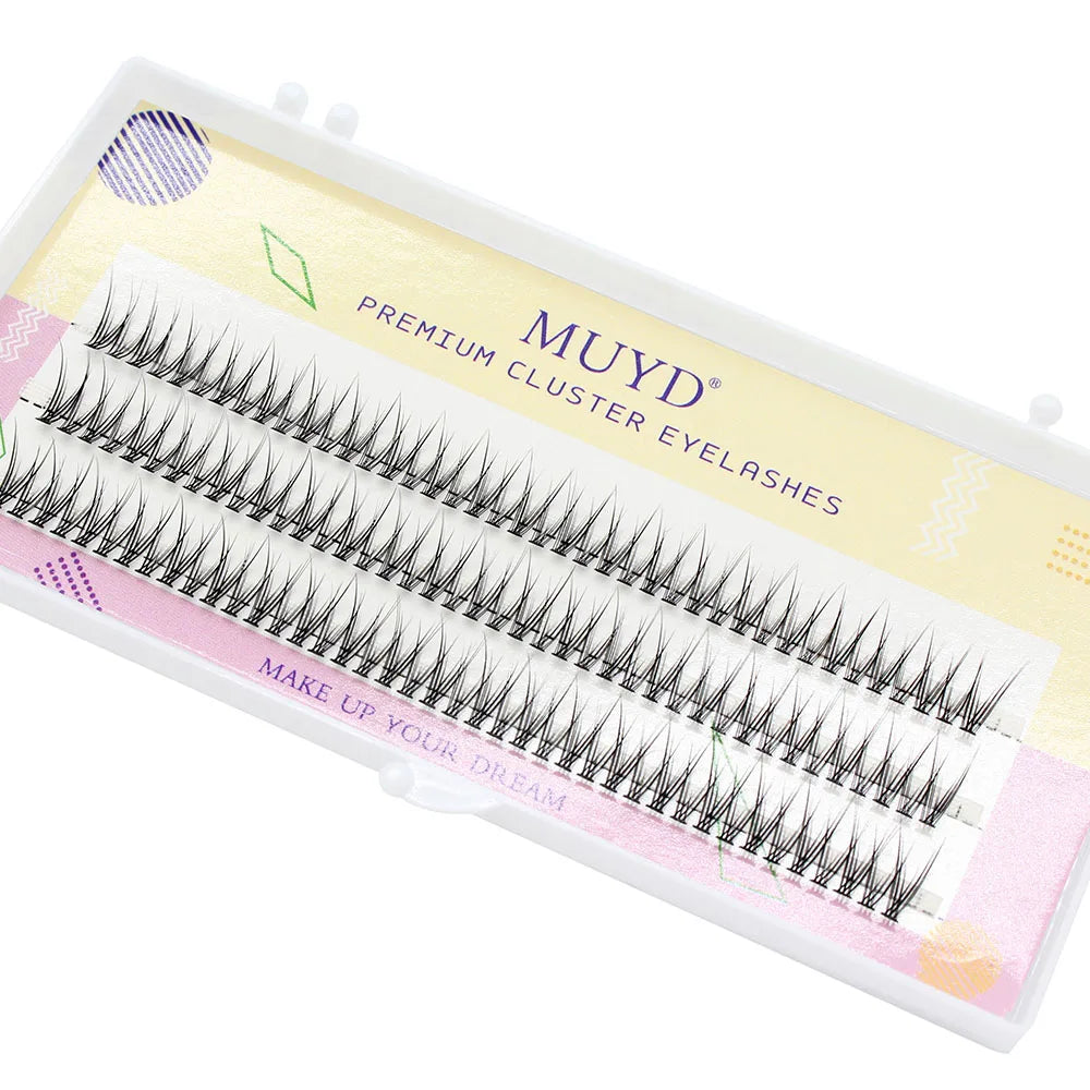 MUYD 120PCS Dovetail Fly Silk Eyelashes V Shape Fish Tail High Quality Individual Lashes Extension Eyelash Makeup