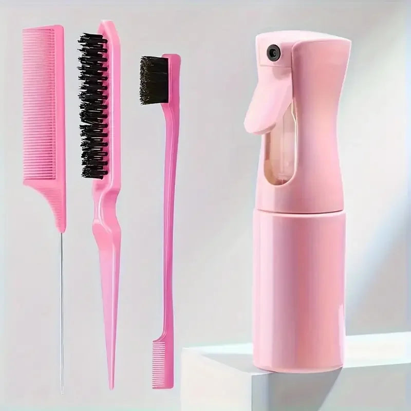 4pcs/Set Hairdressing Tools Set spray Bottle Rat Tail Comb Teasing Hair Brush Edge Control Hair comb For Combing Smoothing Hair dylinoshop