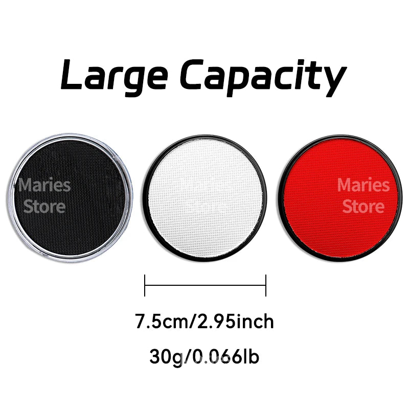 30g White Black Red Paint Water Based Makeup,Single Color for Adults for Skull,Witch,Goth,Cosplay,Halloween,Christmas,Party