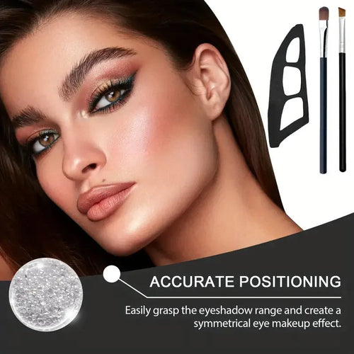 3-Piece Eyeshadow Brush & Stencil Kit for Beginners dylinoshop