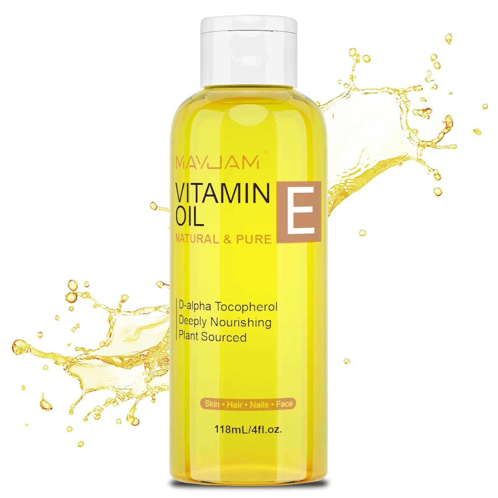 MAYJAM Natural & Pure Vitamin E Oil Skincare Moisturizing Brighten Skin Tone 118ml 236ml Face Care Oil 