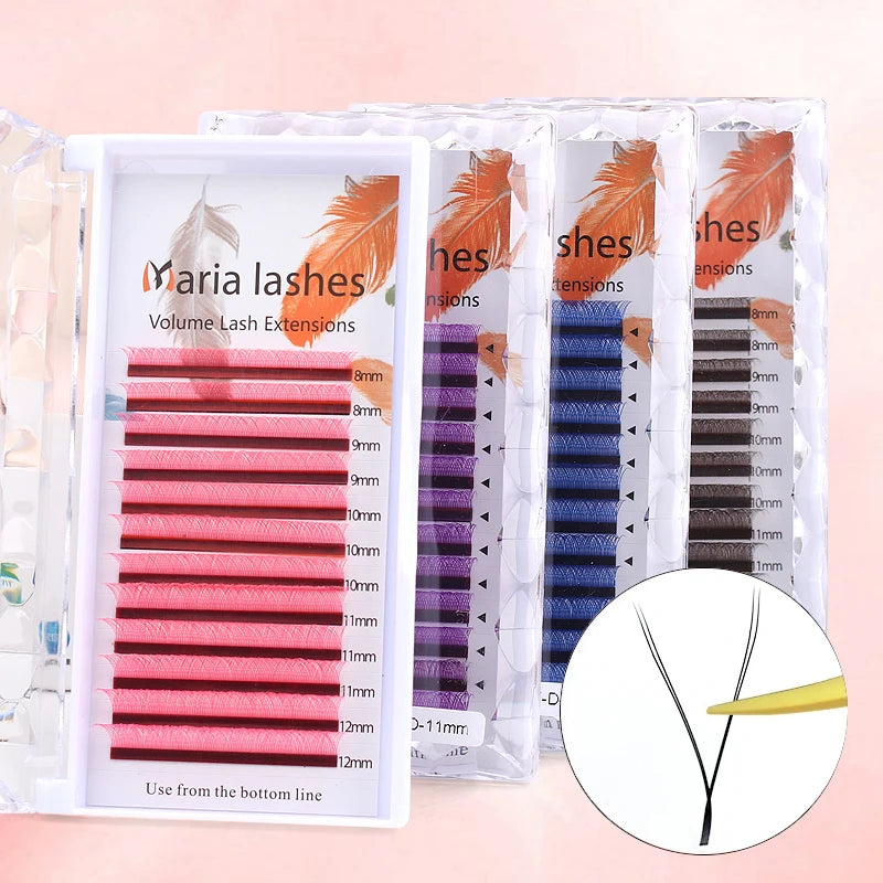 MARIA Y Shaped Lash Brown Eyelash Blue YY Type Purple Lashes Extension Pink Wholesale Makeup Soft Black Cilia Supplier