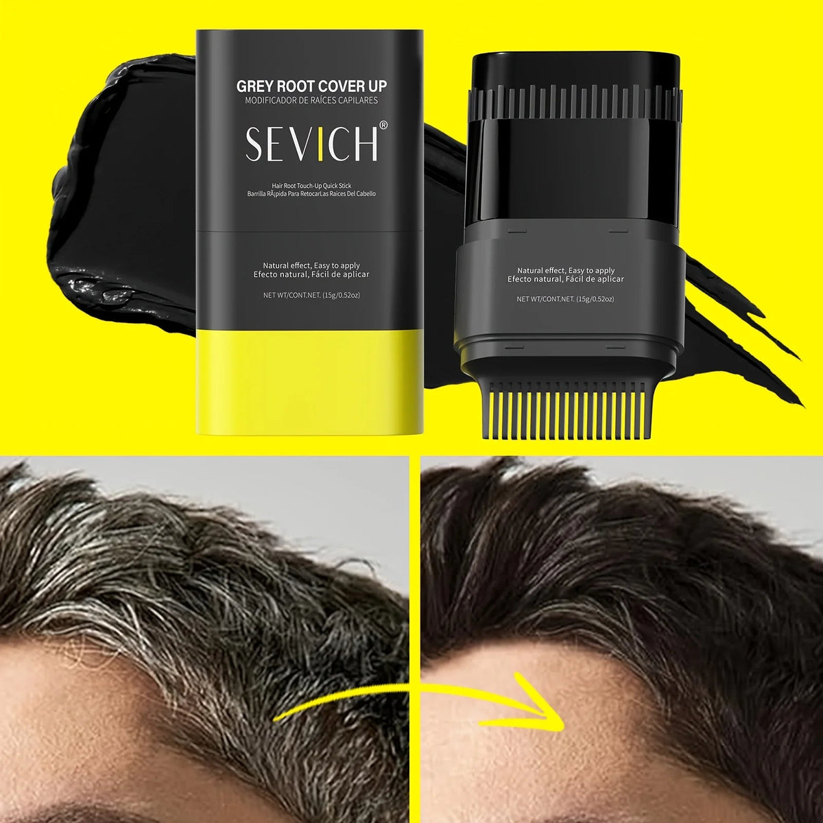 Hair Color Stick For Men & Women Quickly Covers Gray White Hair Concealer Waterproof Hairline Instant Covering Hair Dye Stick dylinoshop