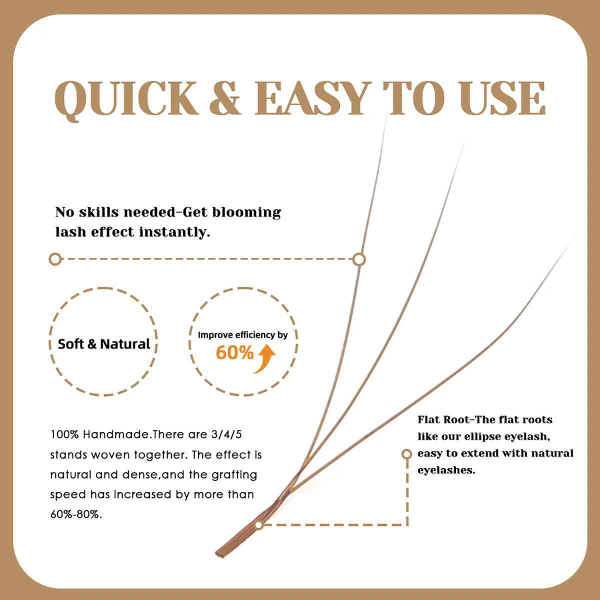 MASSCAKU New Brown 3D/4D/5D W Shaped Eyelash Extensions 8-15mm Mix Length Hand-Woven Premade Volume Fans Cilios for Makeup Tools