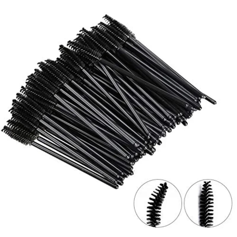 100/300Pcs Eyelash Mascara Brushes for Eye Lashes Extension Eyebrow and Makeup Lash Spoolies Wands