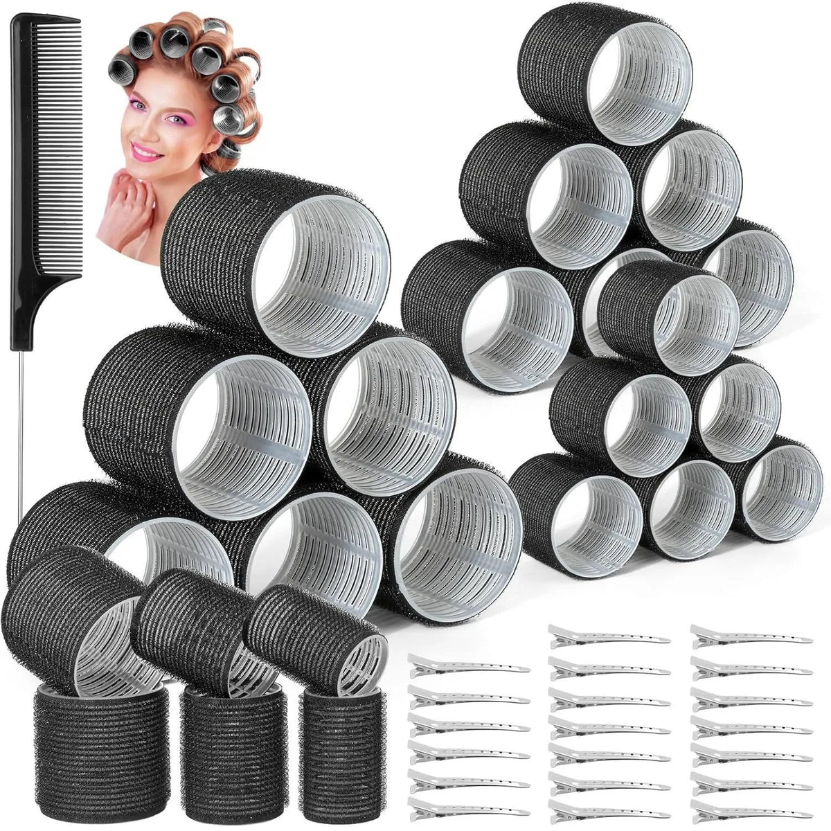 Hair Curling Rollers in Various Sizes for DIY Lazy Hair Styling, Air Bangs Curlers, Plastic Hair Curling Tool dylinoshop