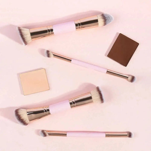 4-Piece Dual-Ended Makeup Brush Set with Case dylinoshop
