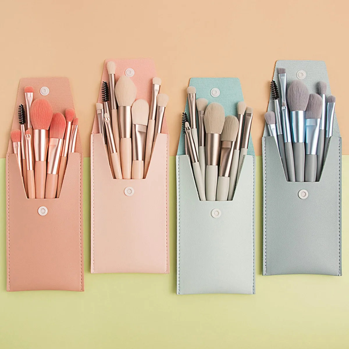 8-Piece Portable Concealer Foundation Make-Up Makeup Brush Soft Hair, Eye Makeup Tools, Beginner mini Set, Alcohol Free