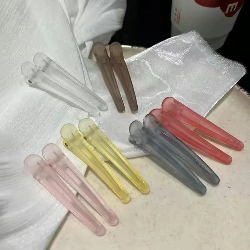 2Pcs/Lot 7.5cm Plastic Candy Colors Hairdressing Duckbill Clip Hairpins Hair Care Hair Clamps Styling Tools Professional Salon dylinoshop