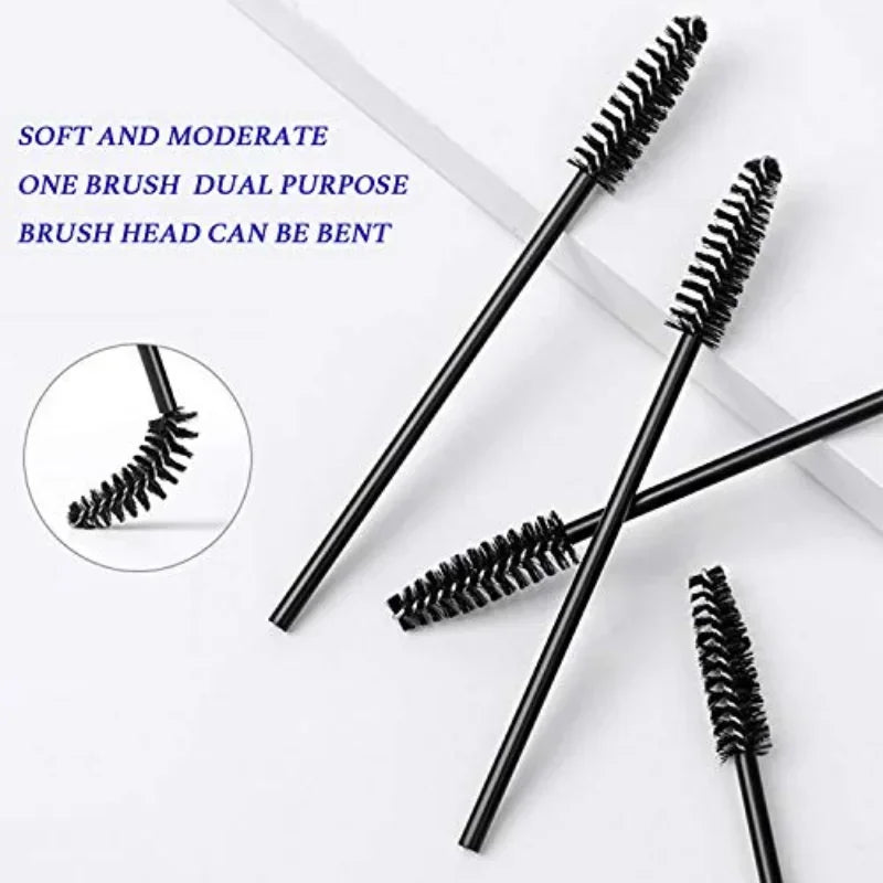 100/300Pcs Eyelash Mascara Brushes for Eye Lashes Extension Eyebrow and Makeup Lash Spoolies Wands