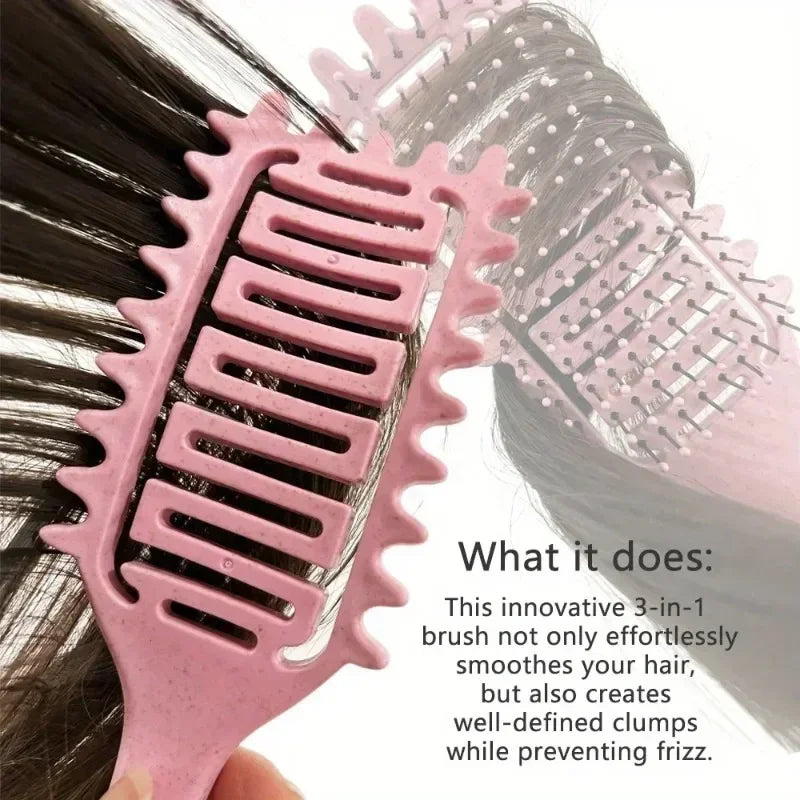 Curl Define Styling Brush Hollow Out Detangling Hair Brush Tangled Wet Curly Hair Comb Shaping Curls Barber Hairdressing Tools dylinoshop