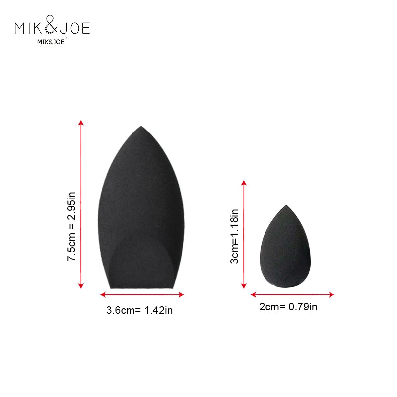 2pcs Black Beauty Sponge Egg - Latex-Free, Reusable Makeup Blender for Flawless Foundation, Contour & Highlight