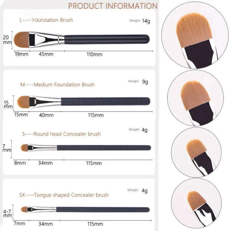 4 Types Sizes Upgraded Ultra-thin Foundation Concealer Makeup Brush Professional Liquid Foundation Cream Concealer Make-up Tool