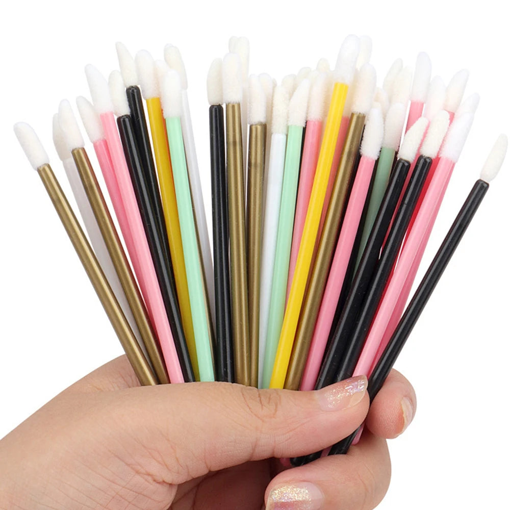 100Pcs Disposable Lip Brush Eyelash Extension Makeup Brushes Lash Extension Mascara Applicator Lipstick Wands Cosmetic Tools