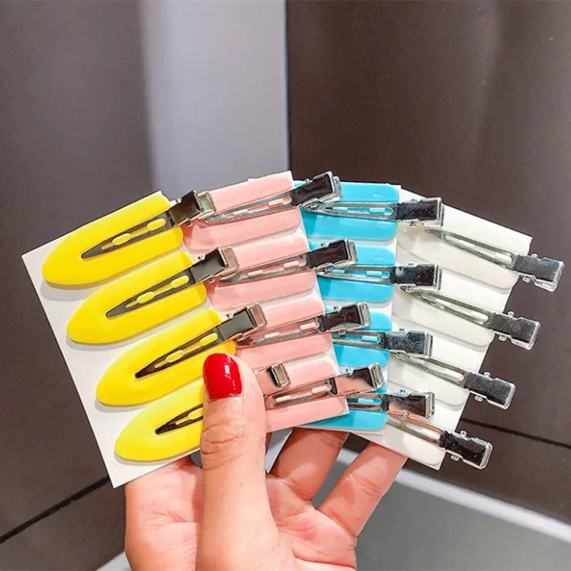 4 Pcs Seamless No Bend Hair Clips Barrettes No Mark Pin Curl Clip Makeup No Crease Hair Clip Hair Styling Bang Clips New Color dylinoshop