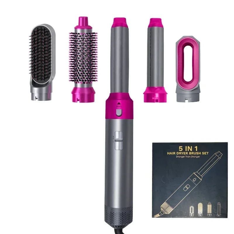 5-in-1 Hot Air Styling Brush – Dryer, Curler, Straightener & Comb
