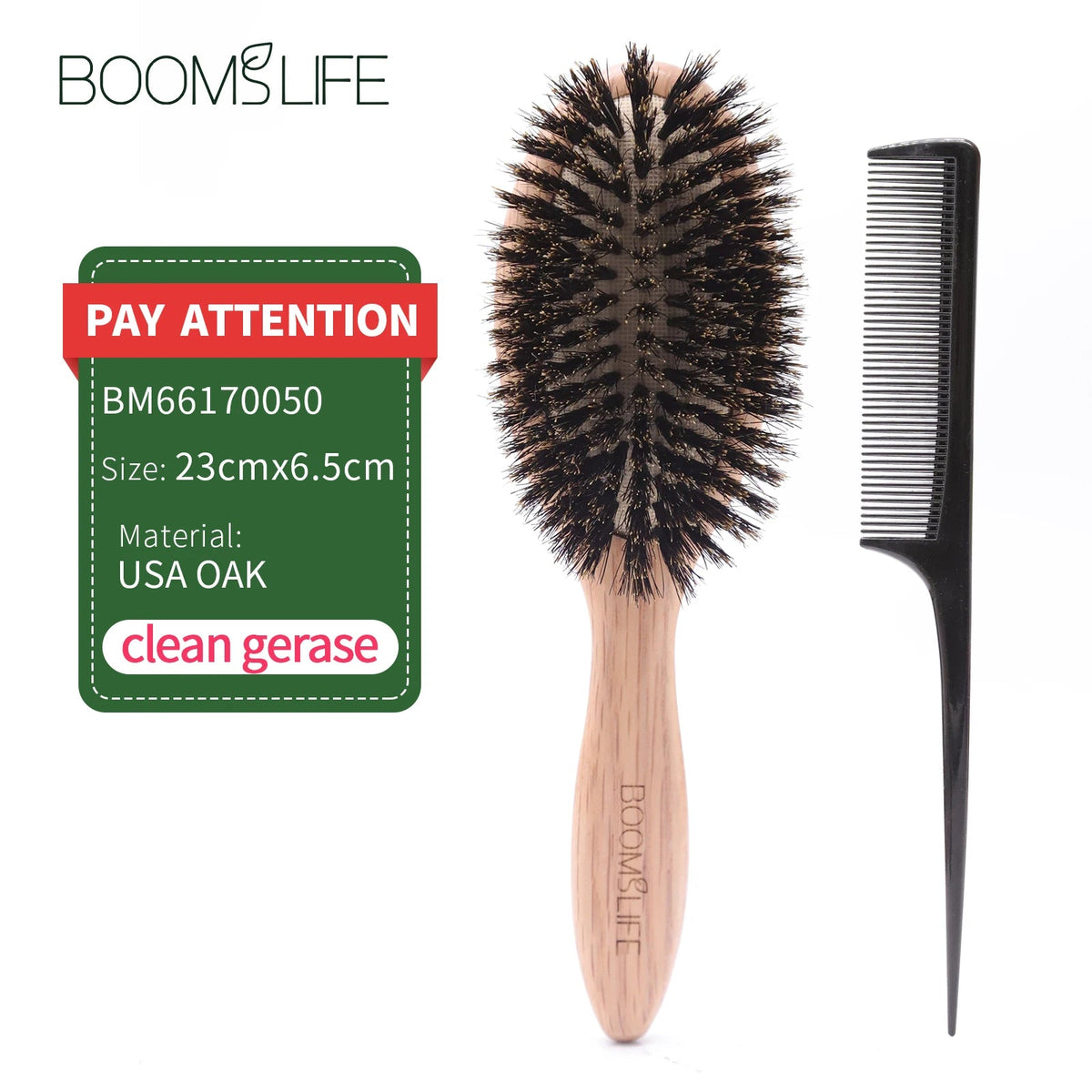 BOOMSLIFE Boar Bristle Hair Brush Women Combs for Hair Wood HairBrush Detangle Straightener Brush Hair Comb Barber Accessories dylinoshop