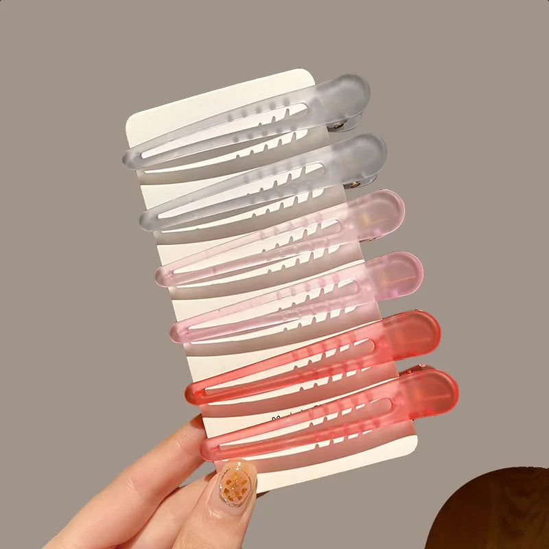 2Pcs/Lot 7.5cm Plastic Candy Colors Hairdressing Duckbill Clip Hairpins Hair Care Hair Clamps Styling Tools Professional Salon dylinoshop