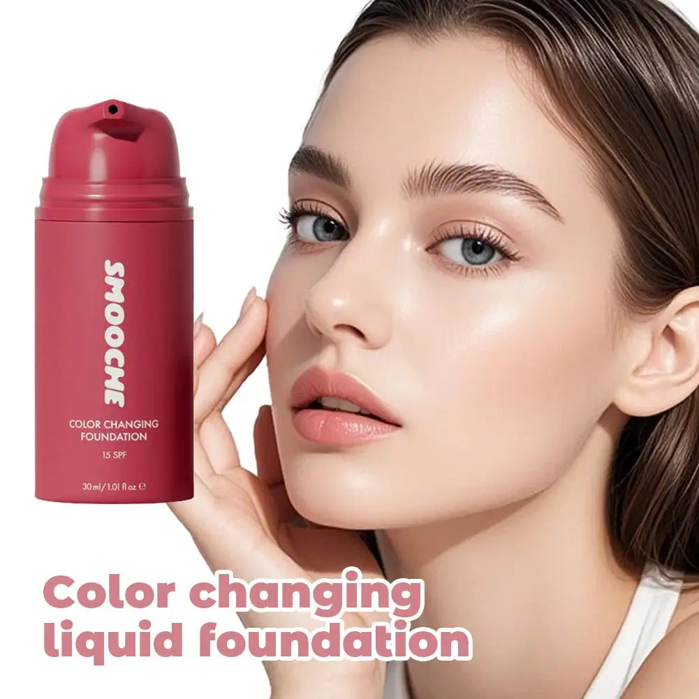 Lightweight Color Changing Foundation Liquid Auto Match Skin Tone Moisturizing Natural Radiance Flawless Makeup Base Beauty