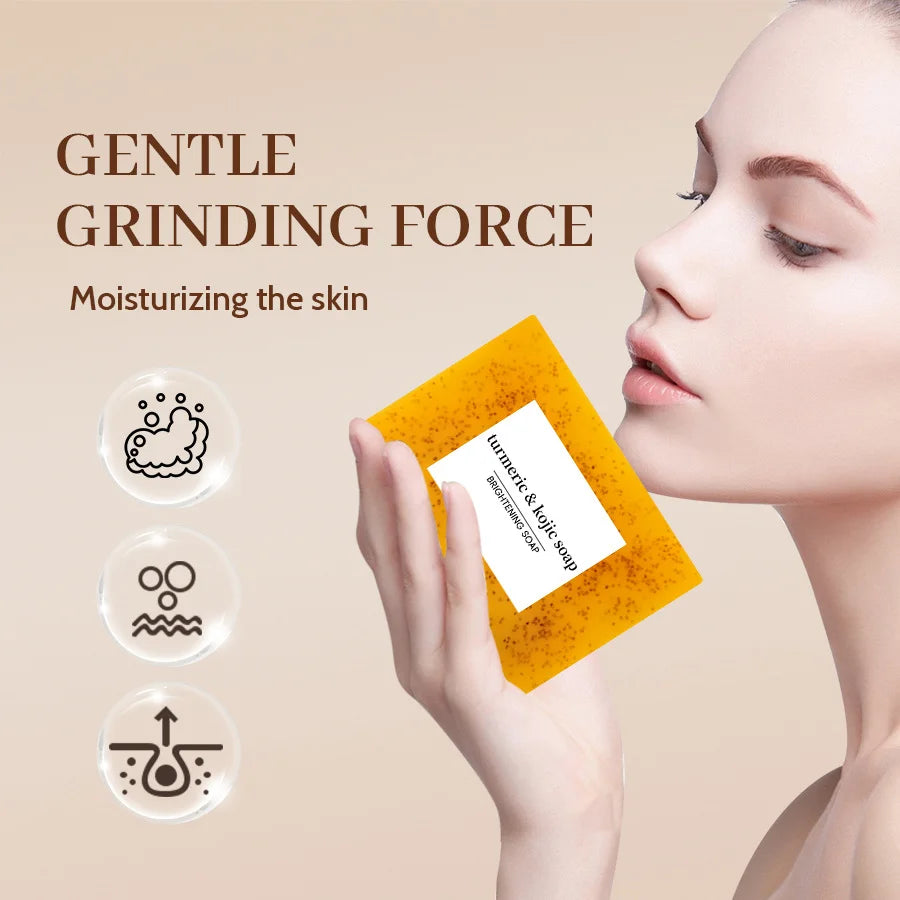 Popular Turmeric Handcrafted Essential Oil Soap, Ginger-Flavored Curcumin Soap, Cleansing & Bathing Soap.