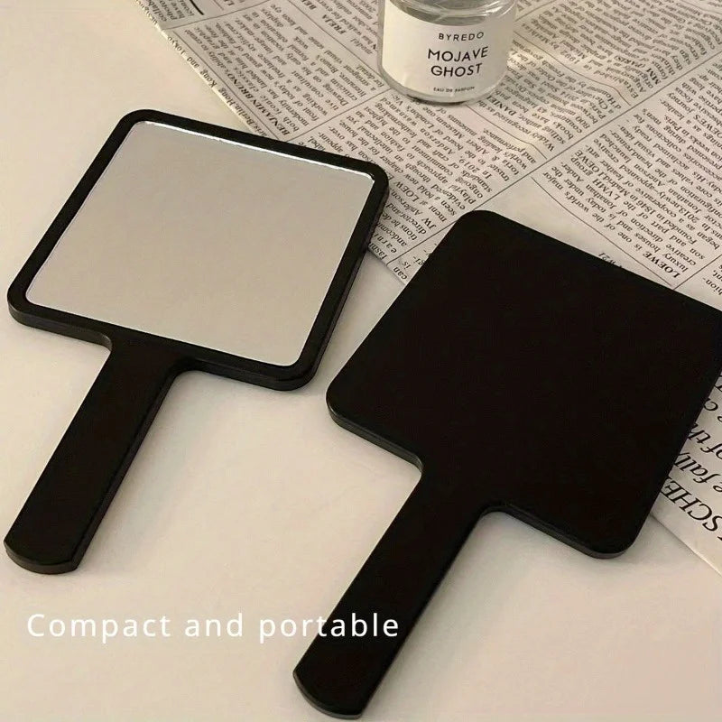 Portable Travel Makeup Mirror with Handle - Polished Plastic Frame, Dresser Mount, Unscented, Cartoon Theme - Perfect Gift for W