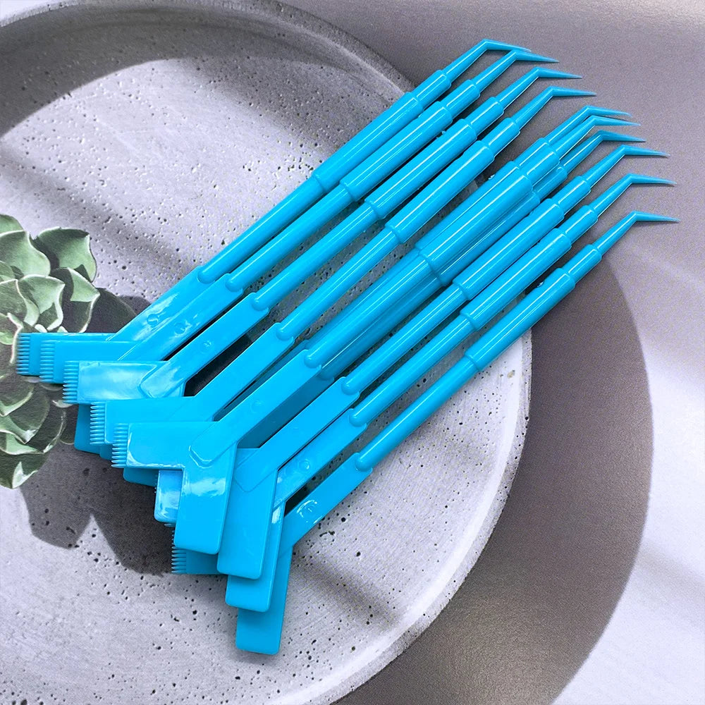 20Pcs Makeup Eyelash Brushes Reusable Plastic Clean Comb Y Shape Eyelash Lifting Curler Eye Lash Extension Perm Eyelash Tools