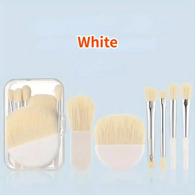 6-Piece Mini Makeup Brush Set with Travel Case - Powder, Foundation & Blending Brushes dylinoshop