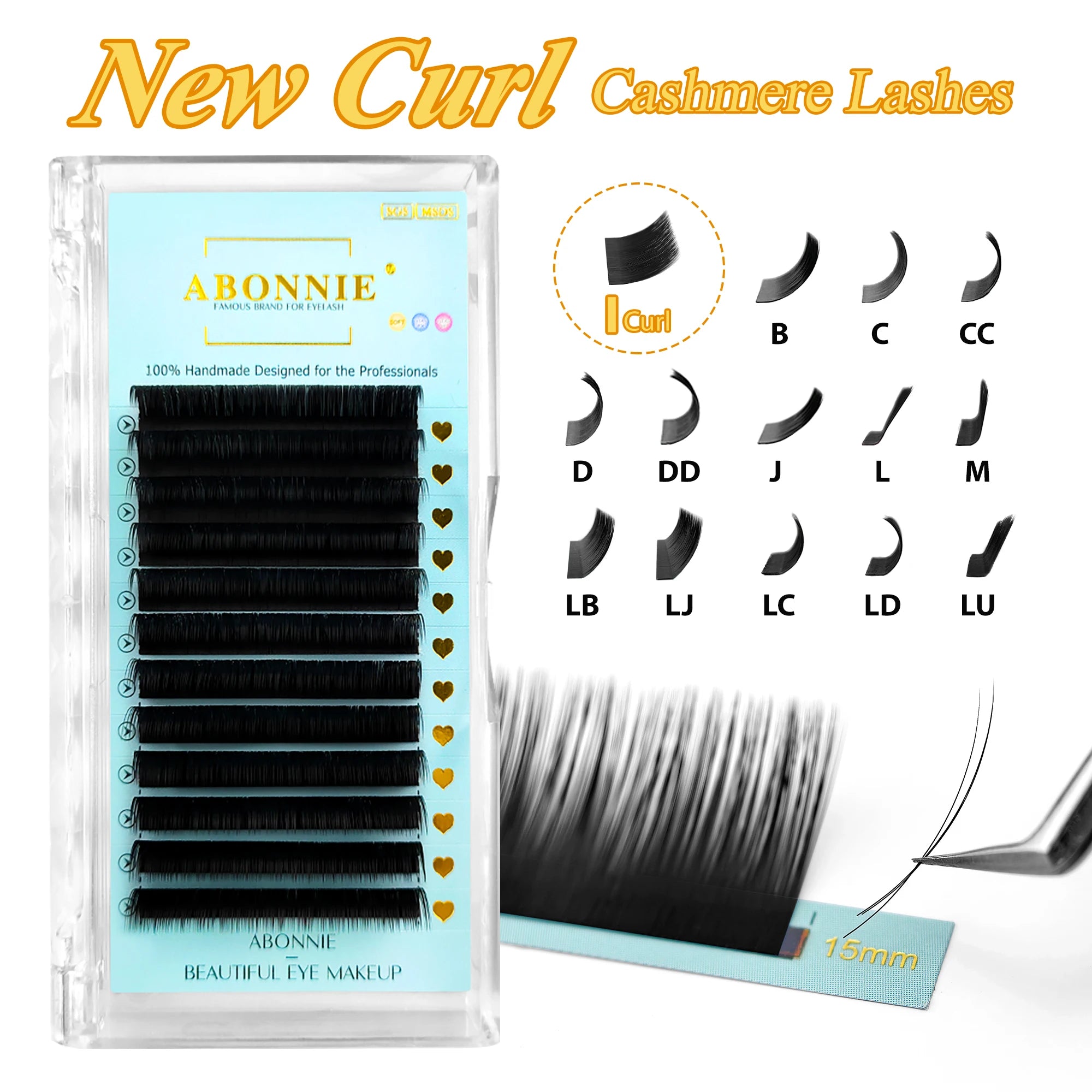 ABONNIE All Size M/L/LJ Cashmere Individual Eyelash Extension Silk Lashes Russian Volume Classic Eyelash Extensions for Makeup