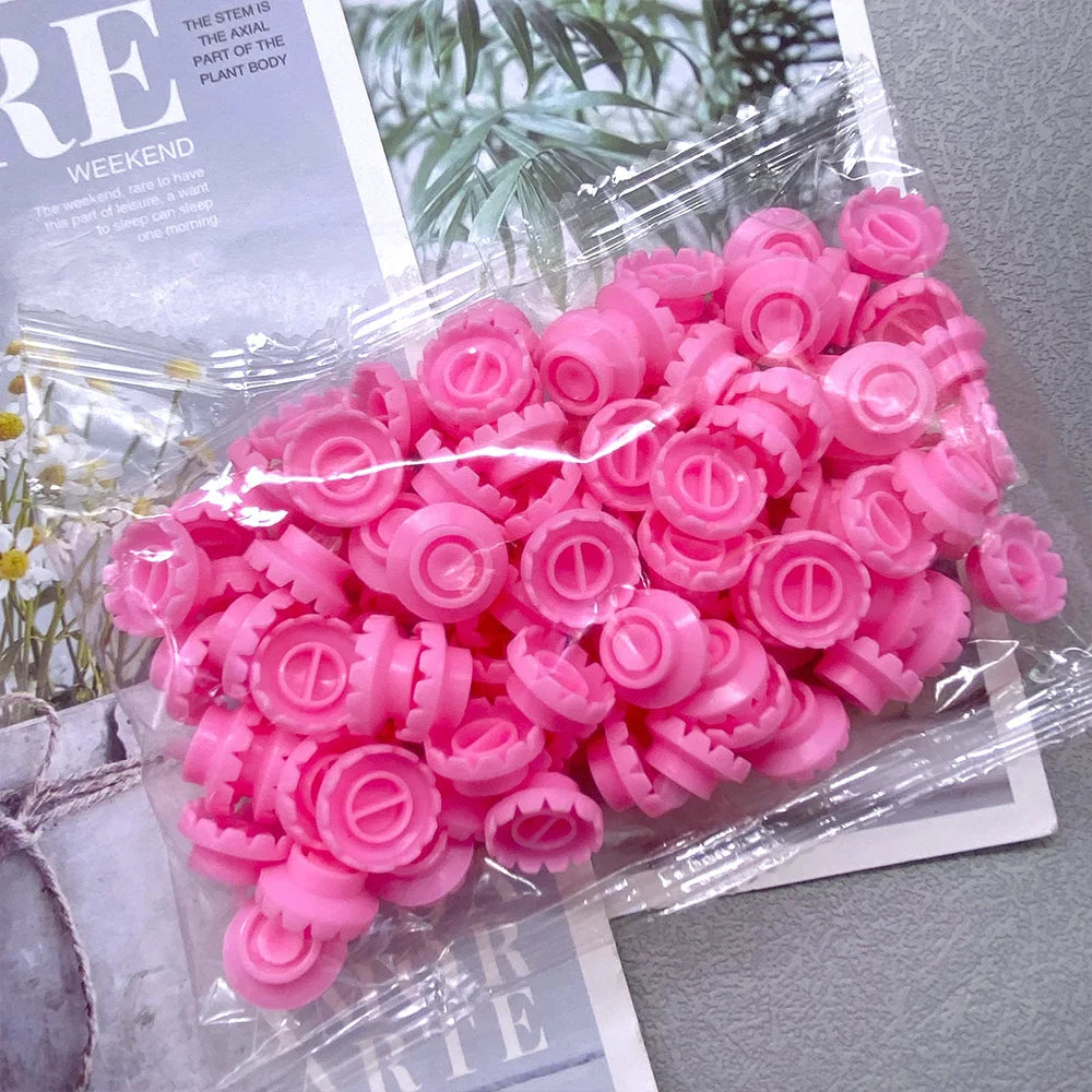 100pcs Flower Volume Fans Glue Holder Pink Stand For Eyelashes Extension Individual Eyelashes Glue Cup Beauty Makeup Tools