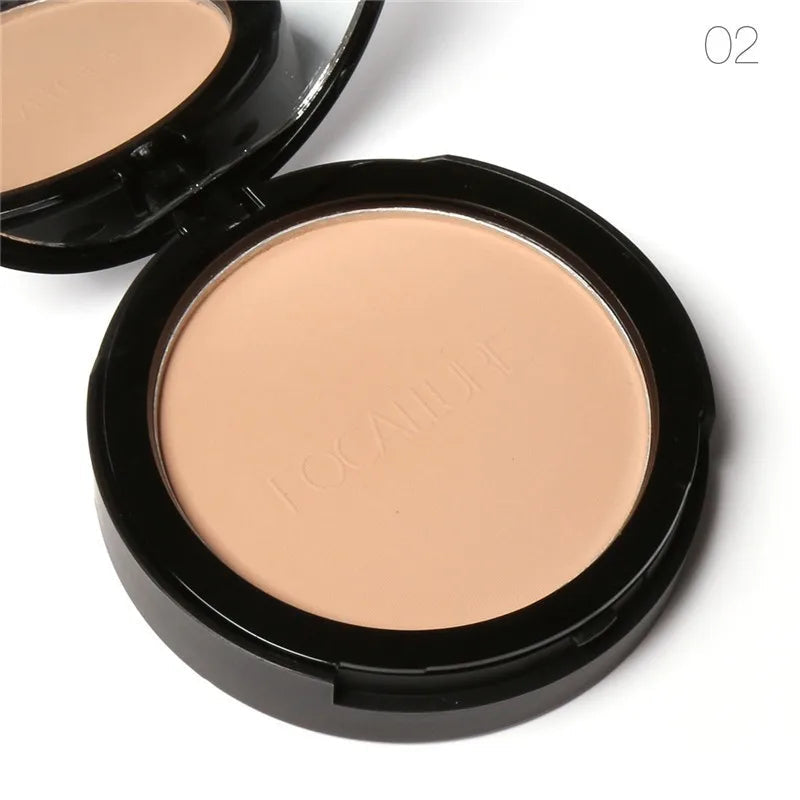 FOCALLURE 3-Shade Pressed Powder Foundation – Oil-Control, Long-Lasting dylinoshop