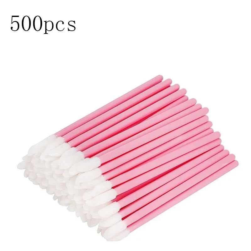 500-2000Pcs Pink Disposable Lip Brush Full Size Lipsticks Lipbrush Mascara Applicator Lipstick Wands Set Cosmetic Makeup Tool