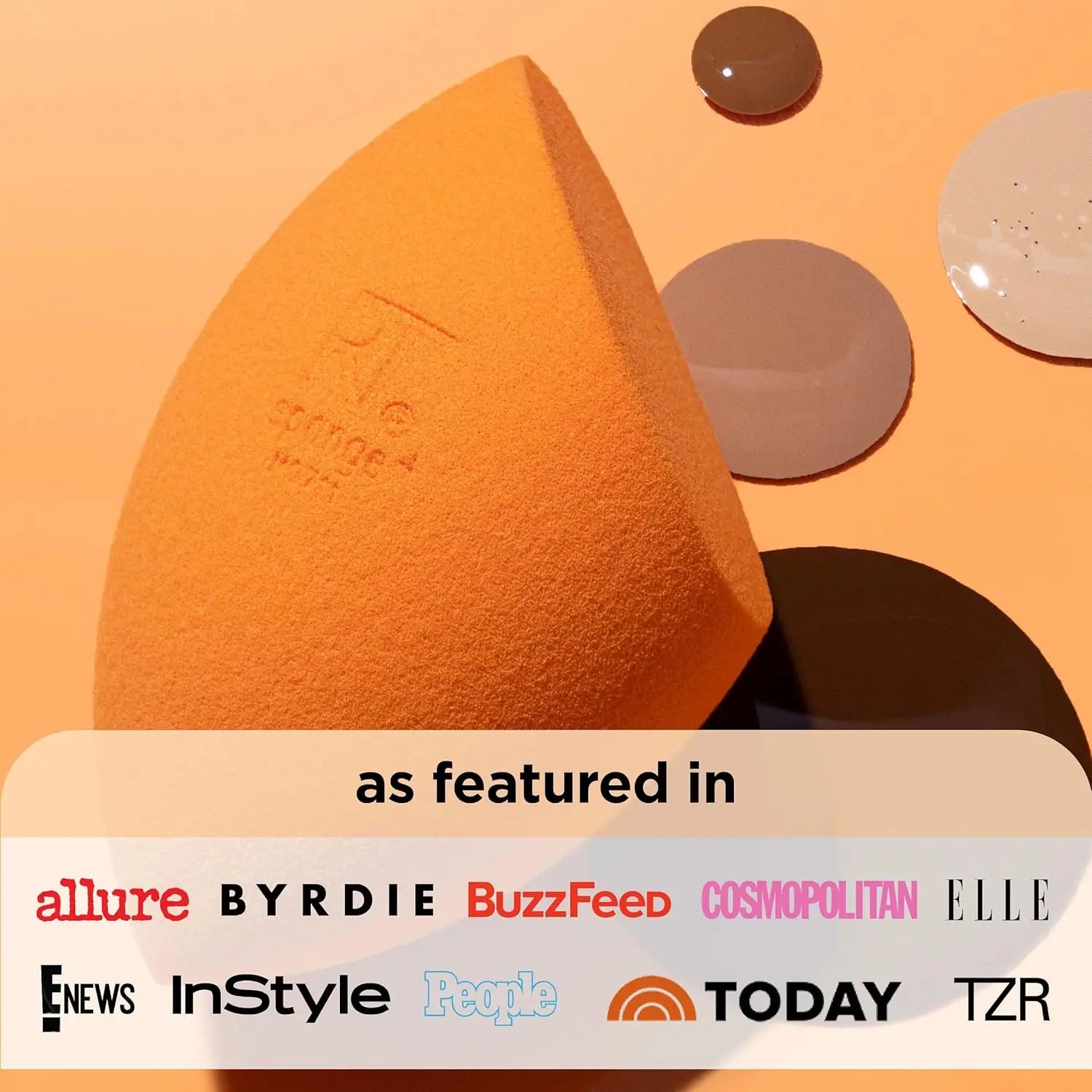Real Techniques Skin Sponge, Makeup Blender, Liquid Base & Cream, Professional Makeup Tool Without Stripes, 4 Free Units