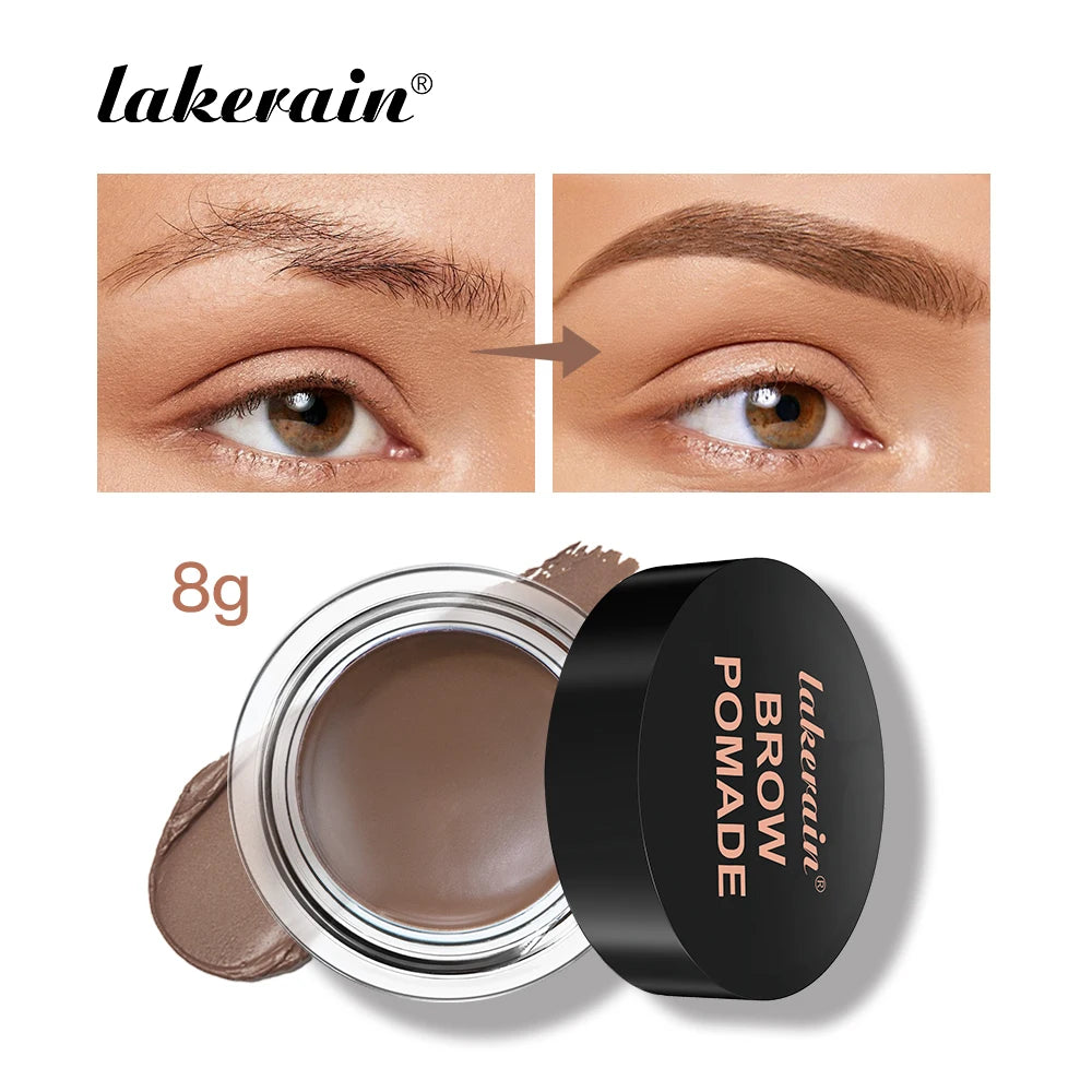 Lakerain Brow Pomade Long-Lasting Waterproof Sweatproof Natural Brown Black Smooth Eyebrow Brow Tint Pencil Makeup Cosmetics