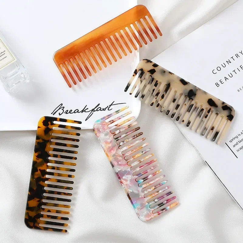 Wide Teeth Acetate Hair Combs Anti-static Massage Hair Brush Hairdressing Colorful Hairdress Salon Styling Traveling Accessories dylinoshop