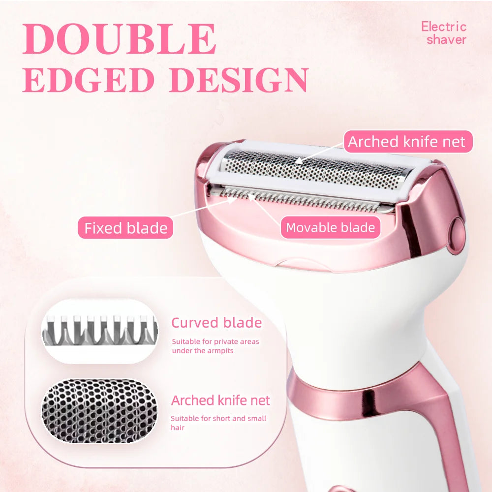 4-in-1 Electric Lady Shaver – Cordless Body Hair Trimmer & Epilator for Women