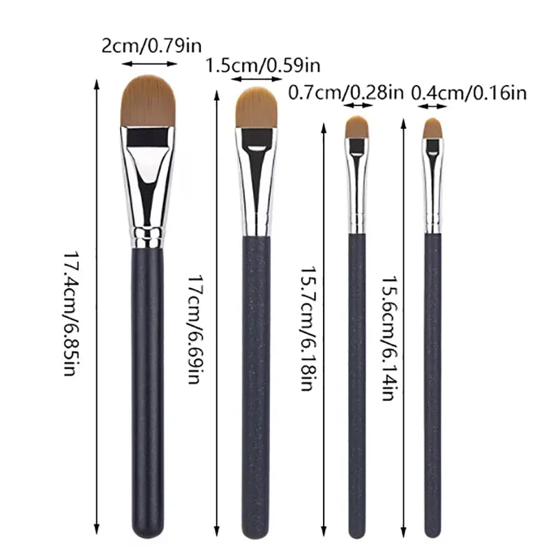 Flat Round Ultra-thin Foundation Concealer Makeup Brush Professional Contour Liquid Cream Concealer Make-up Tool 4 Types Sizes
