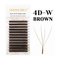 MASSCAKU New Brown 3D/4D/5D W Shaped Eyelash Extensions 8-15mm Mix Length Hand-Woven Premade Volume Fans Cilios for Makeup Tools